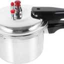 SOLUSTRE Small Pressure Cooker with Composite Bottom Safe Stovetop Pressure Cooker Compatible with Gas Stove and Induction Ideal for Home Kitchen 6.29X6.29X5.11 Inch