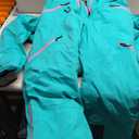 Women One Pieces Ski Suits Waterproof Warm Insulated Ski Jumpsuit Removable Hood Snowsuit for Snow Sport (X-Small, Blue)