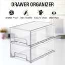 Clear Plastic Stackable Storage Drawers Bins, Perfect for Kitchen Pantry Organization and Storage, Under Sink Organizer, Pull Out Cabinet Organizer, Makeup, Bathroom Storage Containers for Organizing