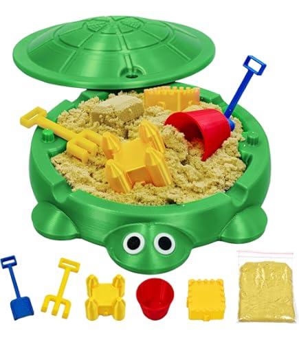 Estairkas Mini Turtle Sandbox Zen Garden for Desk, Desktop Sandbox on the Go Stress Relief, Mini Desk Zen Sand Garden Kit with Lid, Funny Coworker, Birthday, Friend Gifts Idea