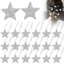 MTLEE 20 Pieces Star Rhinestone Hair Pins Bling Crystal Wedding Hair Clips for Brides Glitter Star for Girl Women Accessories(Silver)
