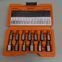 XEWEA 13Pcs Screw Extractor Set Multi-Spline Easy Out Bolt Extractor Kit, Chrome Molybdenum Alloy Steel Hex Head Bolt Remover Tool for Broken Stripped Rusted Bolts Screws Nuts