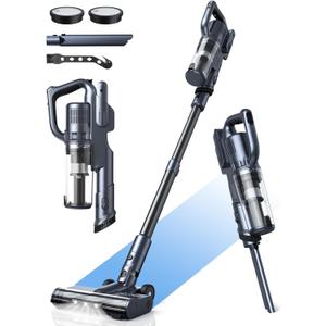 MIUZZY 35,000pa Cordless Vacuum Cleaner, Max 50 Minutes, Lightweight Cordless Cleaners for Home, Stick and Handheld Vacuum for Carpets, Hard Floor, Pet Hair, Cars (Black)