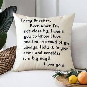 Ohok Pillow Covers 18x18 Inch Decorative Throw Pillow Covers Cushion Case for Sofa Couch Bed Living Room Indoor Outdoor Patio Garden Farmhouse Home Decor (to My Brother)