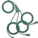 DEWENWILS 25Ft Outdoor Extension Cord Multiple Outlets, Evenly Spaced 3 Outlets Plugs with Safety Cover, 16/3 SJTW Weatherproof Wire for Outdoor String Lights and Holiday Decorations (25 FT, Green)