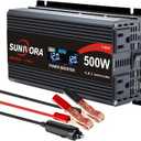 500 Watt Car Power Inverter 12V DC to 110V/120V AC Converter 1000W Peak with LCD Display, 2 AC Outlets & PD Type-C & USB 3.0, Car Plug in Adapter Outlet Supplies Power to Appliances on Car Boat