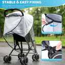 Universal Stroller Rain Cover, Rain Cover for Stroller with Clear Vision, Waterproof Baby Travel Weather Shield with Breathable Ventilation and Easy Access, Thick EVA & PVC Protect from Dust and Snow