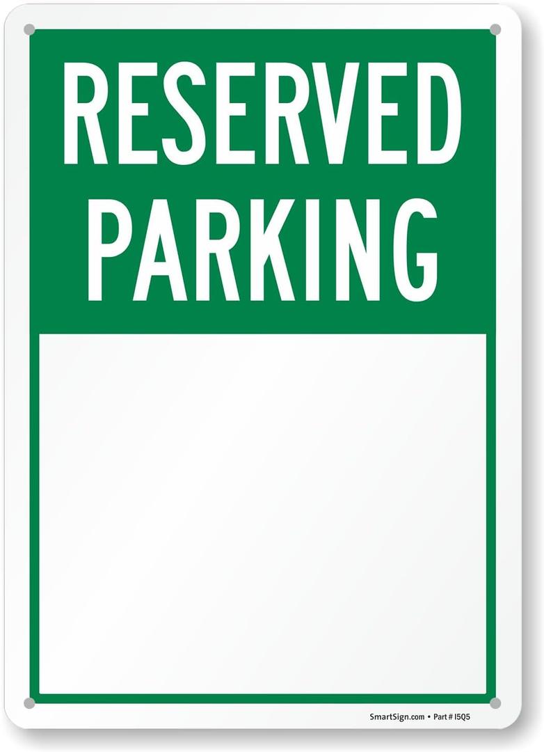 SmartSign Blank Reserved Parking Sign - 10" x 14", Rustproof 40 Mil Laminated Aluminum, Write-On, Red/White, Durable Metal Sign for Outdoors, USA-Made