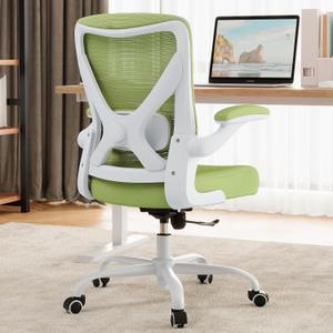 Office Chair: Mesh Ergonomic Desk Chair with 3D Lumbar & Swivel | 330LBS Computer Chair-Executive Task Work Chairs with Flip-up Arms Home Office Desk Chairs Gaming Chair for Long Hours(Green)