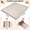 VitalCozy Waterproof Picnic Blankets 7171 inch Outdoor Blanket Foldable 2 in 1 Double Layer Sandproof Beach Mat with Carry Strap for Camping Lawn Park Beach Grass(Khaki)