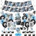 Tornado Birthday Party Decorations - Tornado Party Supplies including Happy Birthday Banner, Spirals, Cake Toppers, Table Centerpieces, Balloons, Tablecloth (LQ)