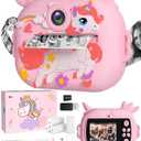 OZMI Kids Camera Instant Print, 1080P 48MP Instant Print Camera for Girls Boys Toddler with Print Paper & 32G Card, Christmas Birthday Gift Toys for Age 3 4 5 6 7 8 9 10 11 12 Years Old Girls Boys (Pink)