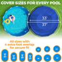 33 ft Round Heavy Duty Winter Pool Cover, Royal Blue, Above Ground Pool | 185 GSM Extra-Thick Heavy-Duty, Weatherproof, -10°F, 4-ft Overlap, Cable, Winch & Grommets, Blocks Debris & Snow