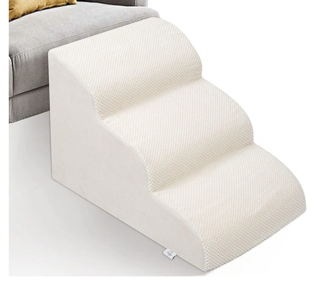 Dog Stairs for Small Dogs - High Density Foam Pet Steps, Extra Wide Dog Ramp with Non-Slip Bottom for High Beds, Couch and Sofa, Best for Dogs Injured, Older Doggy Cats Foam Only No Cover