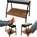 Double Step Footrest Under Desk Versatile Foot Stool Ottoman for Comfortable Desk Work Office Life (Black)