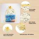 QIANHAILIZZ 100 Pack 7 x 9 Inch Drawstring Flower Heart Bags Organza Jewelry Gift Pouch Candy Pouch Drawstring Wedding Favor Bags (gold heart)