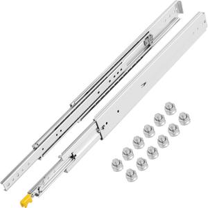 VEVOR Drawer Slides, 1 Pair 60inch Locking Drawer Slides, 500lbs Load Capacity, Side Mount Ball Bearing Drawer Glides, Long Full Extension Drawer Slide
