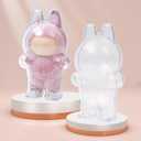 2PCS Intended for Labubu caseClear Figure Display Bag with Keychain for Doll,Plastic Protective Cover(Doll Excluded, 2PCS Style Standing)