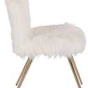 OSP Home Furnishings Julia Chic Accent Chair, White Faux Fur and Gold Legs