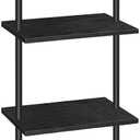 HOOBRO DIY Ladder Shelf, 6-Tier Wooden Wall Mounted Bookshelf, Narrow Bookcase, Display Shelf, Storage Rack, Plant Stand, for Living Room, Bedroom, Study, Balcony, Black BB651CJ01 (15.4"L x 9.4"W x 79"H)