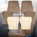 Brown Front Seat Covers with Foam Cushion, Front Driver and Passenger Side Bottom Leather Seat Cover Oak Tan Compatible for T*oyota 4Runner Base/Limited/ SR5 1996-2002