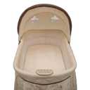 Delta Children Portable Rocking Bassinet for Newborns Bedside Sleeper Crib with Gentle Vibrations, Nightlight, Soothing Music, Adjustable Canopy, Plush Toys, Storage Basket, Baby Essentials