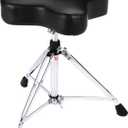 Gibraltar Drum Throne with Adjustable Height Motorcycle-Style Seat, Double-Braced Legs, Sturdy Drum Stool for Drummers, Comfortable Cushion for Practice or Performance (6608)