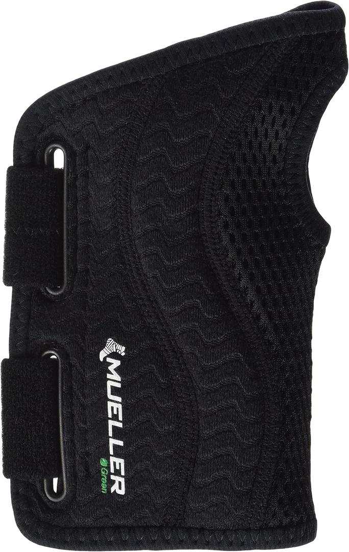 Mueller Sports Medicine Mueller Green Fitted Wrist Brace Right Hand, 0.212 Lb (One Size)