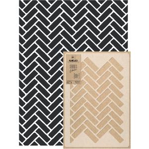 NAKLEO Wall Painting Stencil Large Size, 23,2x37,4 Herringbone Brick Chevron Reusable Plastic Template, Geometric Pattern Wallpaper, DIY Home Decor Craft Wood Floor Furniture