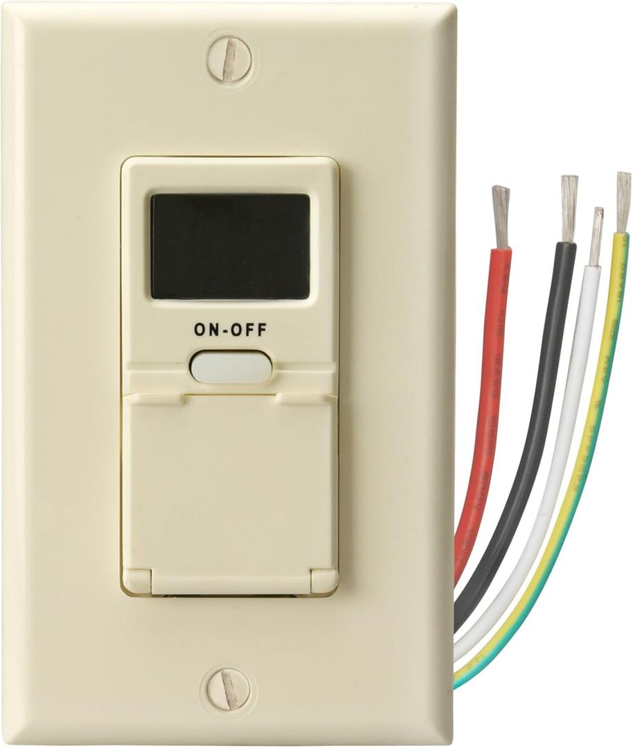 Woods 59028WD In-Wall 7-Day Digital Timer; Light Almond (One Size (Pack of 1))