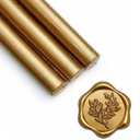 UNIQOOO Mailable Glue Gun Sealing Wax Sticks for Wax Seal Stamp - Metallic Antique Gold, Great for Wedding Invitations, Cards Envelopes, Snail Mails, Wine Packages, Christmas Gift Ideas, Pack of 8