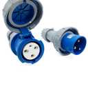 1Set 63A 3Pin Male+Female Connector,(Compatible with 60amp),Industrial Waterproof Receptacle, IP67 Industrial Plug&Socket,Cable Coupling Connector,IEC60309 220V-250V 2P+E 6H