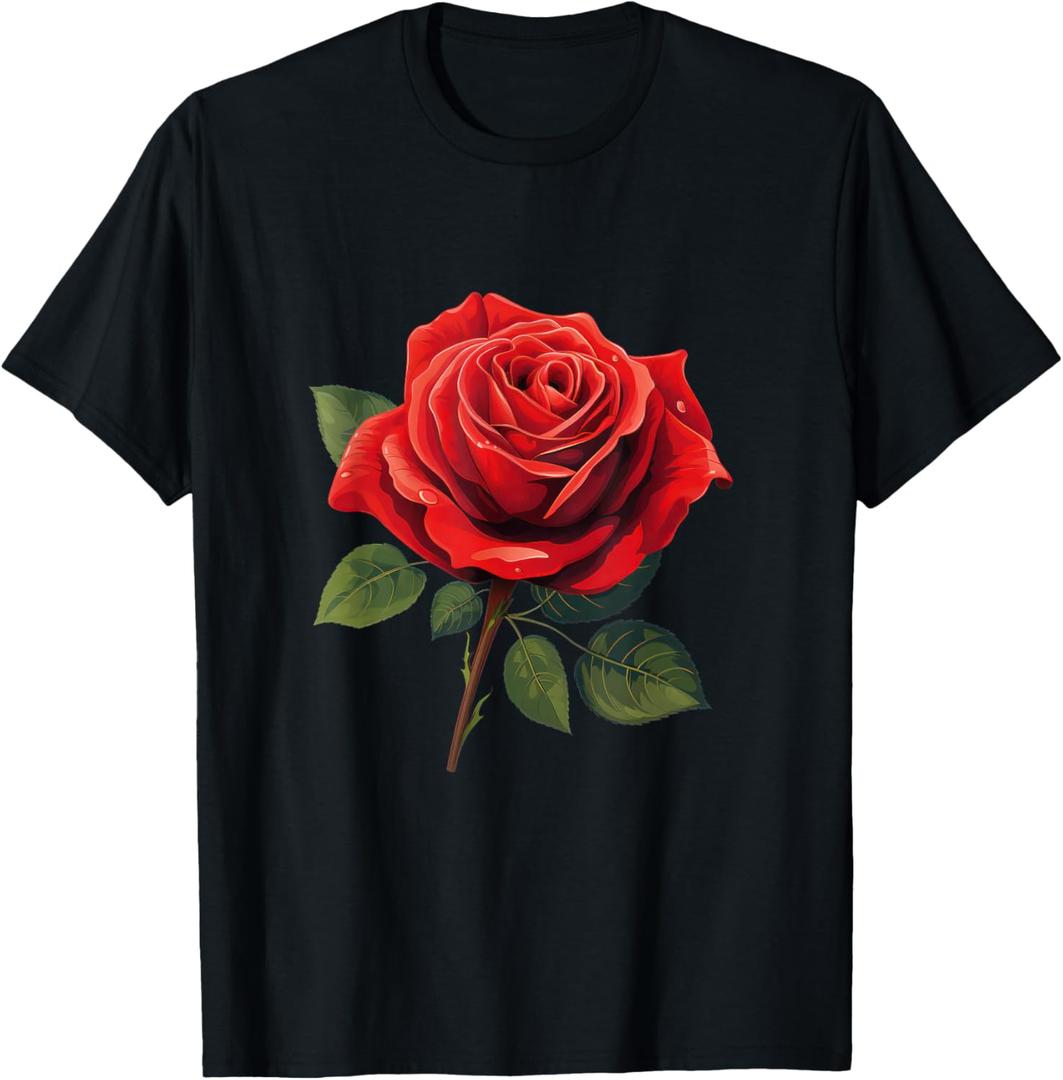 Red Rose Graphic T-Shirt L