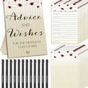 113 Pcs Class of 2025 Graduation Party Favors Include 1 Advice and Wishes Wooden Sign 100 Graduation Advice Cards with 12 Fineliner Ink Pens for the Graduate Class of 2025(Red)