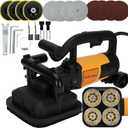 4-Head Electric Diamond Polisher Machine, 8" grinding diameters and 3pcs Diamond Grinding Wheels, 3800W Concrete Grinder for Polishing Stone Concrete Surface, Metal Descaling and Thinset Removing