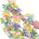 33FT Easter Tinsel Garland Colorful Metallic Twist Foil Tinsel Garland with Confetti Spring Hanging Garland for Easter Party Door Tree Indoor Outdoor Decoration