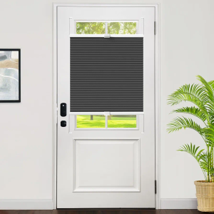 LazBlinds Cordless Cellular Shades, Blackout Top Down Bottom Up Honeycomb Shades for Home, French Door Blinds, Light Blocking Thermal Insulation Blinds for Windows, Front Doors, 12" W x 70" H, Black
