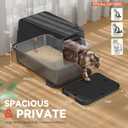 Wooaidagg Enclosed Stainless Steel Cat Litter Box with Odor Control, Modular Design with Drawer and Flip Door, Easy to Clean and Wash,Non-Stick Interior,Extra Large Size Fits All Cats(Black)