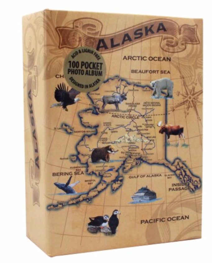 Arctic Circle Enterprises Alaska Vintage Map 100 Pocket Photo Album