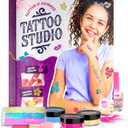 Pretty Me Glitter Tattoo Kit for Kids - Glitter & Metallic Fake Tattoos for Girls - Birthday Gift Ideas for Girl - Temporary Tattoo Set - Craft Kits Toys for Ages 6 7 8 9 10 11 Year Old - Cool Gifts