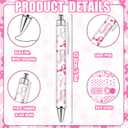 Demonwer 24 Pcs Breast Cancer Awareness Pens Bulk Pink Ribbon Black Ink Ballpoint Breast Cancer Awareness Party Favors for Women Nurse Public Events Gift Office Supplies