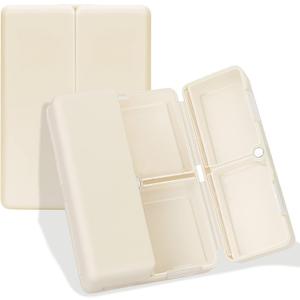 FYY Daily Pill Organizer, 7 Compartments Portable Pill Case Travel Pill Organizer,[Folding Design] Pill Box for Purse Pocket to Hold Vitamins,Cod Liver Oil,Supplements and Medication-White (Small (1 Piece))