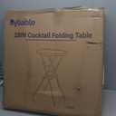 Byliable 28in Cocktail Table White High Top Folding, Round Portable Bar Height Folding Table with Removable Legs, Indoor Outdoor Banquet for Parties, Commercial, Speech, School, 2843 in
