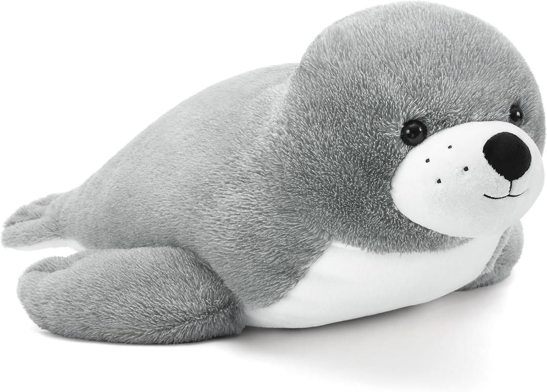 Tezituor Giant Stuffed Seal Plush Toy 31inch, Large Fluffy Seal Stuffed Animal, Gift for Kids Boys Girls on Birthday Christmas