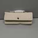 Woven Clutch Purses for Women, Leather Evening Bag Shoulder Handbag Formal Satchel Crossbody Purse Party Bag, Cream White