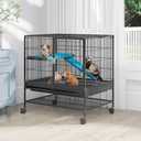 YITAHOME Metal 2-Tiers Small Animal Cages for Rats Ferret Chinchilla Guinea Pig Large Hamster Indoor Cage