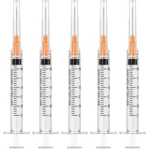 25 Gauge 1 inch Needle with Syringe (100Pack), 3ml Luer Lock Syringes with Needle, Individual Package