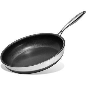KITEXPERT Non Stick Frying Pans, 12-Inch Titanium Ceramic Pan Nonstick Stainless Steel Skillet, Dishwasher-Friendly, PFOA Free Cookware, Induction Ready, Compatible with All Cooktops