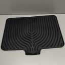 Silicone Drying Mat for Kitchen Counter , Dish Drying Rack Matt with Built in Drain, 18 Inch Dry Mats for Dishes Drying Pad for Kitchen Counter (1812inch, black)