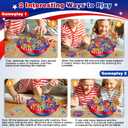 Wobble Balance Marble Game for Kids 80 Colorful Marbles, Dice, Chessboard, Turntable,Challenge Cards, Fun Family Board Game for Parties, Gifts for Kids Ages 6-12+